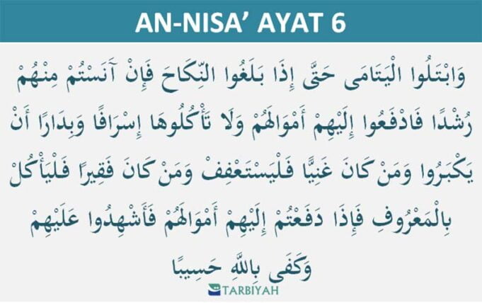 Surat An Nisa Ayat 6: Arti per Kata dan Tafsir